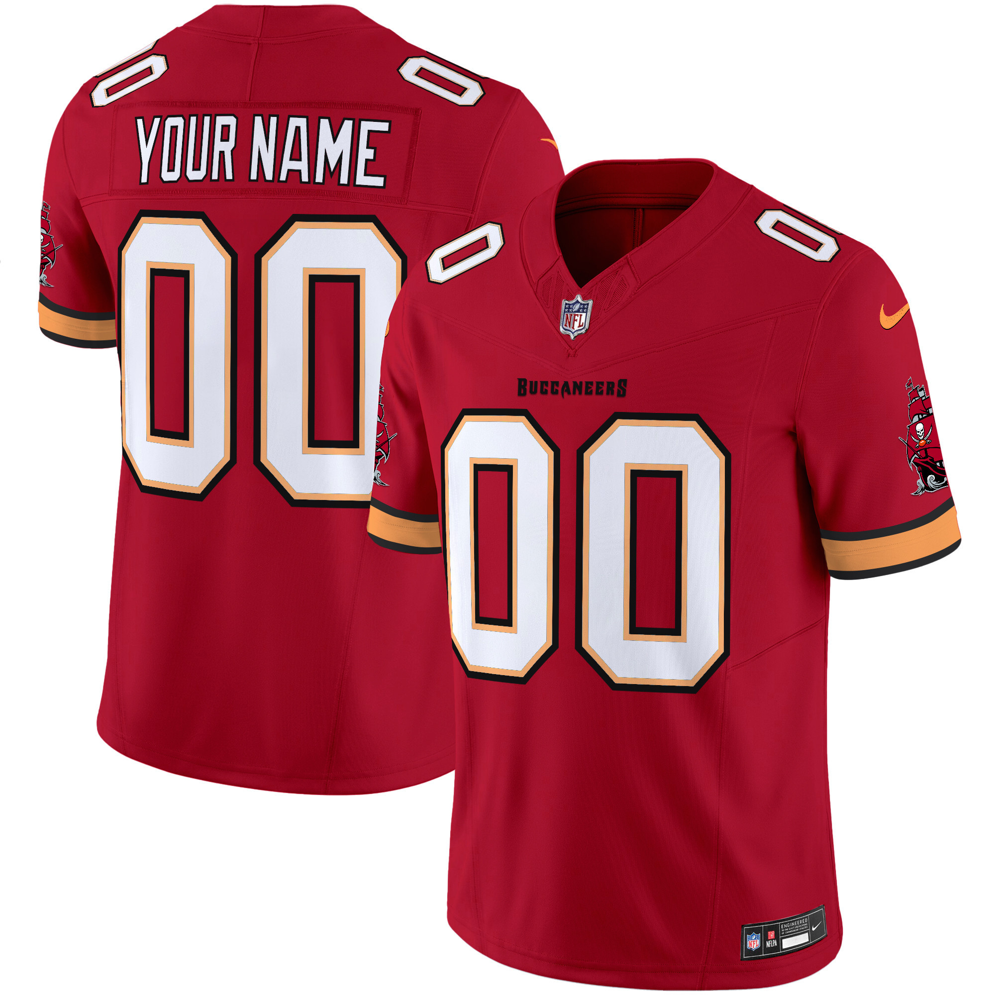 Tampa Bay Buccaneers Throwback Vapor Limited Custom Jersey - All Stitched - Red