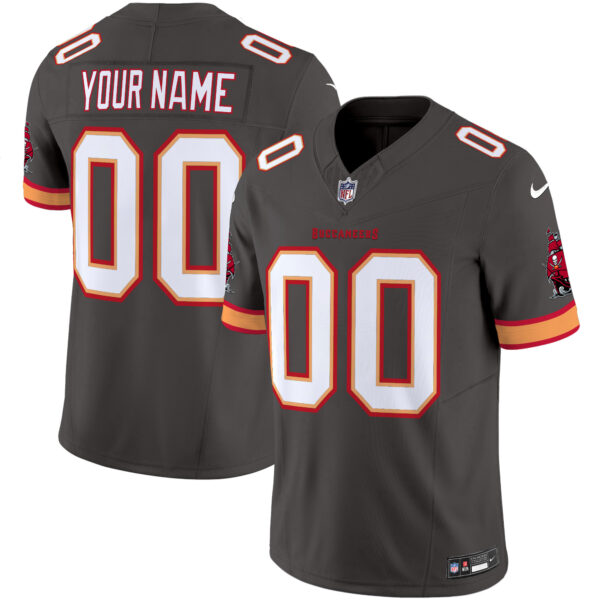 Tampa Bay Buccaneers Throwback Vapor Limited Custom Jersey - All Stitched - Pewter