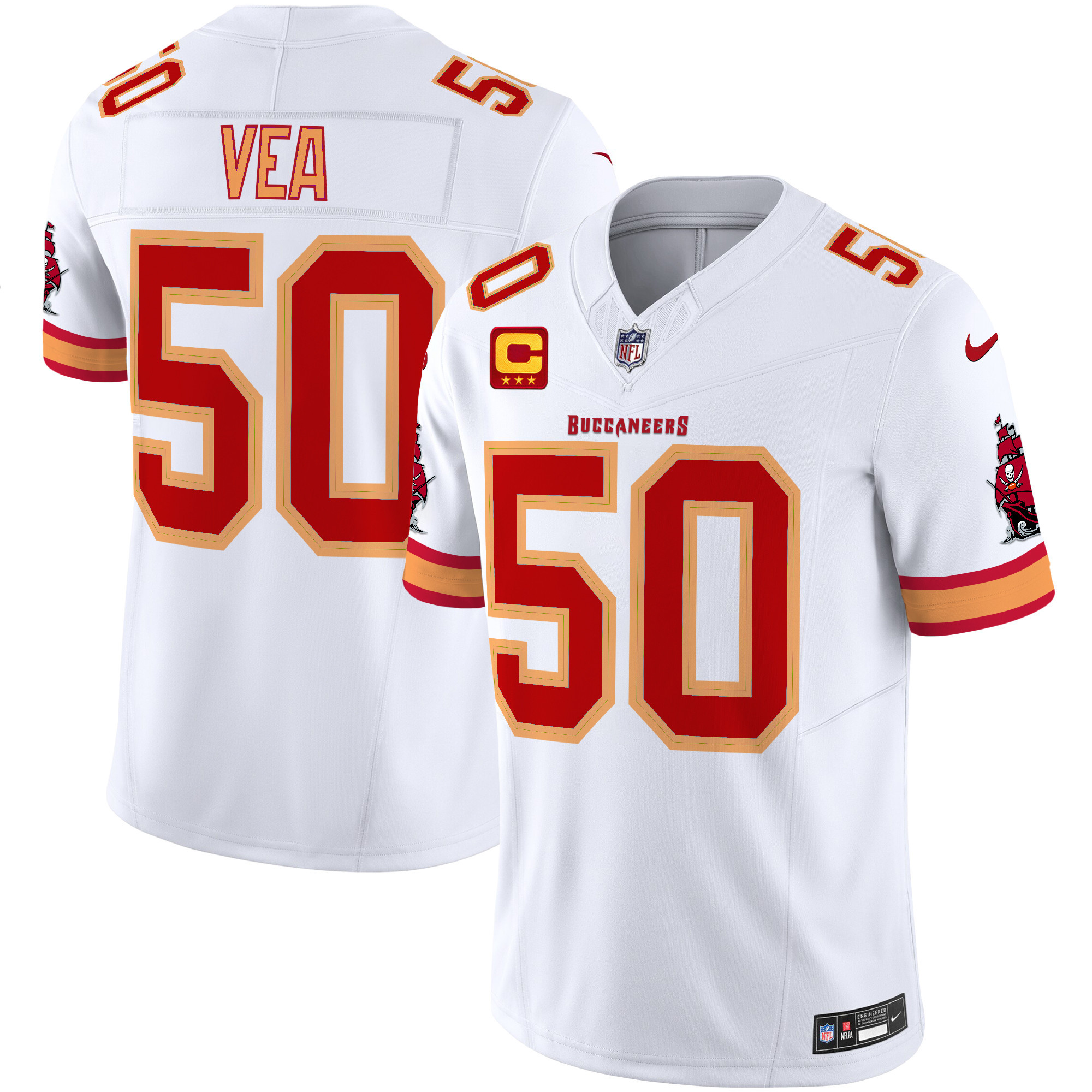Tampa Bay Buccaneers Vita Vea Throwback Vapor Limited Jersey - All Stitched - White