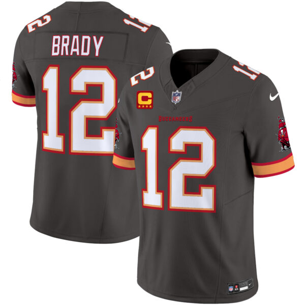 Tampa Bay Buccaneers Tom Brady Throwback Vapor Limited Jersey - All Stitched - Pewter