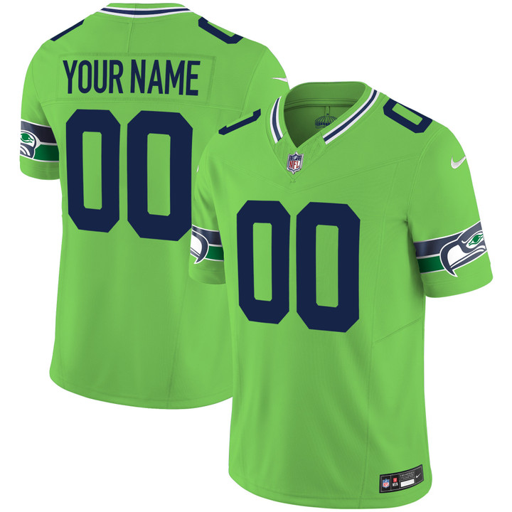 Seattle Seahawks Throwback Vapor Limited Custom Jersey - All Stitched - Green