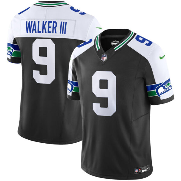 Seattle Seahawks Walker III Throwback Vapor Limited Jersey - All Stitched - Black Alternate