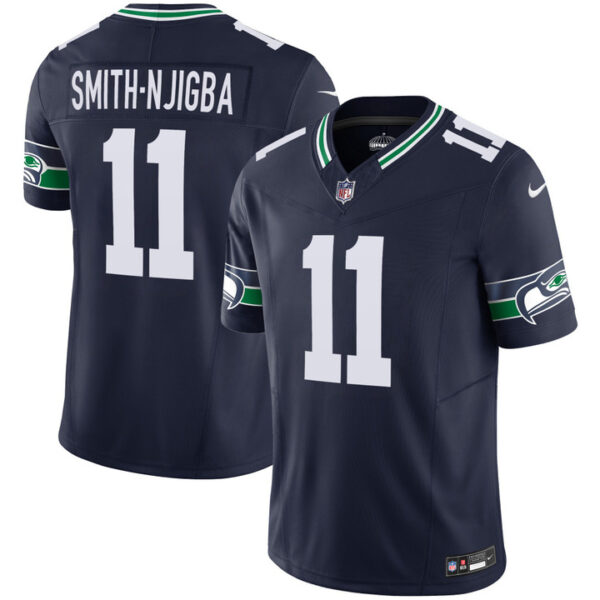 Seattle Seahawks Smith-Njigba Throwback Vapor Limited Jersey - All Stitched - Navy