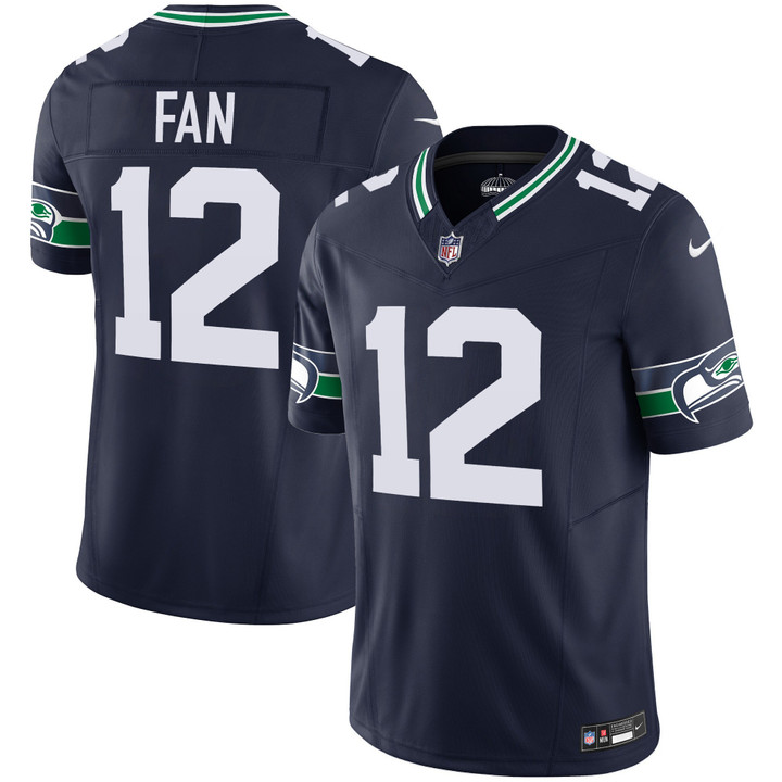Seattle Seahawks 12th Fan Throwback Vapor Limited Jersey - All Stitched - Navy