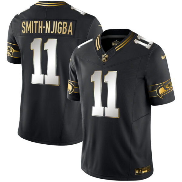 Seattle Seahawks Smith-Njigba Throwback Vapor Limited Jersey - All Stitched - Black Limited