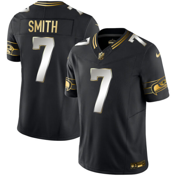 Seattle Seahawks Geno Smith Throwback Vapor Limited Jersey - All Stitched - Black Limited