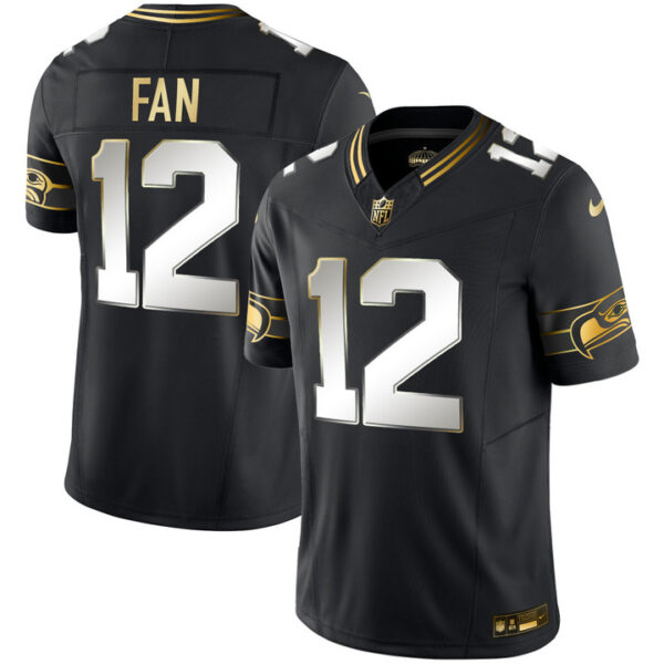 Seattle Seahawks 12th Fan Throwback Vapor Limited Jersey - All Stitched - Black Limited