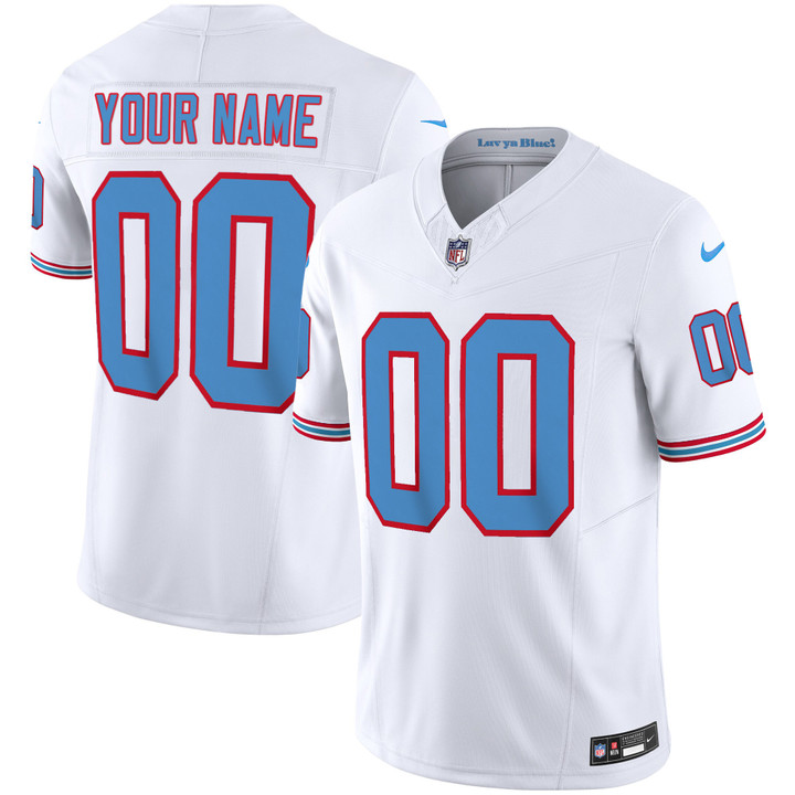 Tennessee Titans Throwback Limited Vapor Custom Jersey - All Stitched - White
