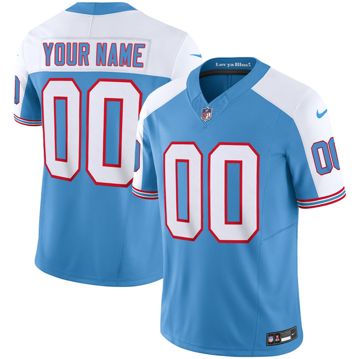 Tennessee Titans Throwback Limited Vapor Custom Jersey - All Stitched - Alternate