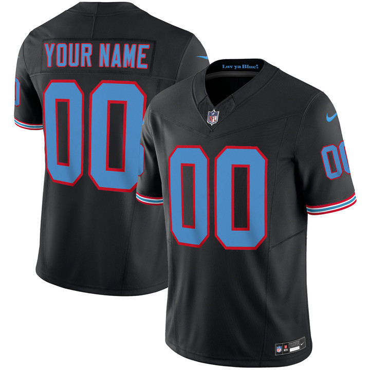 Tennessee Titans Throwback Limited Vapor Custom Jersey - All Stitched - Black