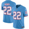 Tennessee Titans Derrick Henry Throwback Limited Vapor Jersey - All Stitched - Light Blue