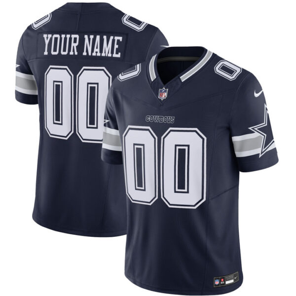 Dallas Cowboys Throwback Limited Vapor Custom Jersey - All Stitched - Navy