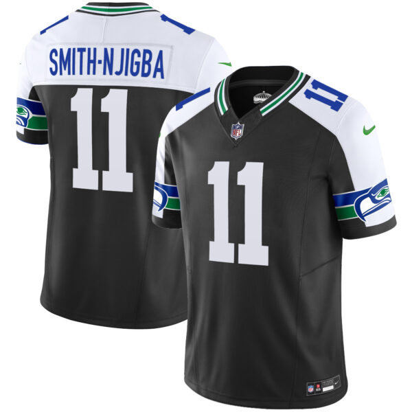 Seattle Seahawks Smith-Njigba Throwback Vapor Limited Jersey - All Stitched - Black Alternate