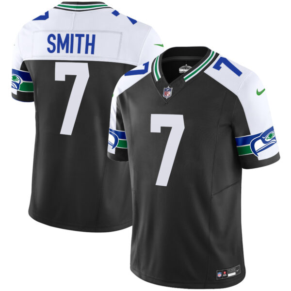 Seattle Seahawks Geno Smith Throwback Vapor Limited Jersey - All Stitched - Black Alternate