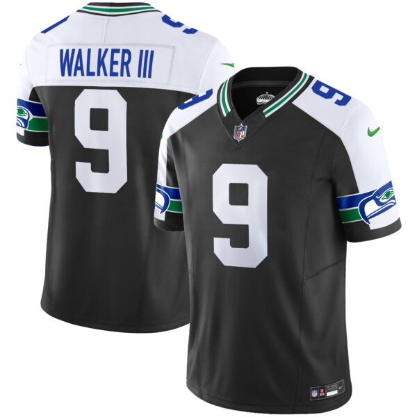 Seattle Seahawks Walker III Throwback Vapor Limited Jersey - All Stitched - Black Alternate