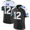 Seattle Seahawks 12th Fan Throwback Vapor Limited Jersey - All Stitched - Black Alternate
