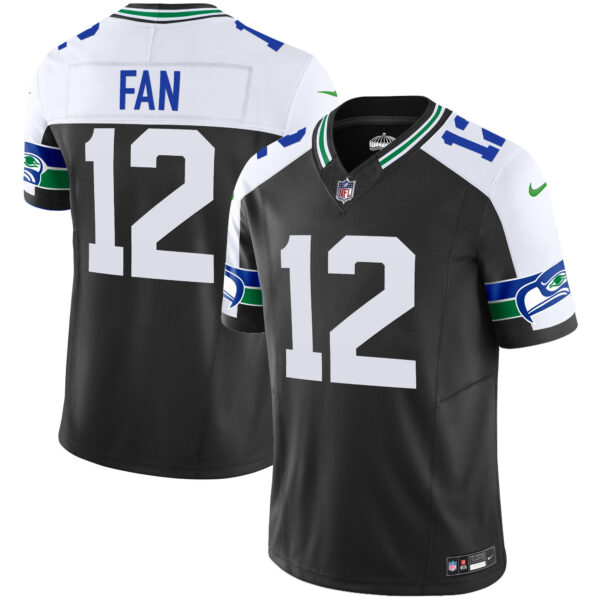 Seattle Seahawks 12th Fan Throwback Vapor Limited Jersey - All Stitched - Black Alternate