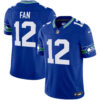 Seattle Seahawks 12th Fan Throwback Vapor Limited Jersey - All Stitched - Royal
