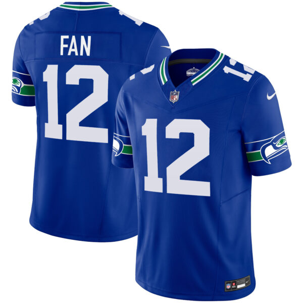 Seattle Seahawks 12th Fan Throwback Vapor Limited Jersey - All Stitched - Royal