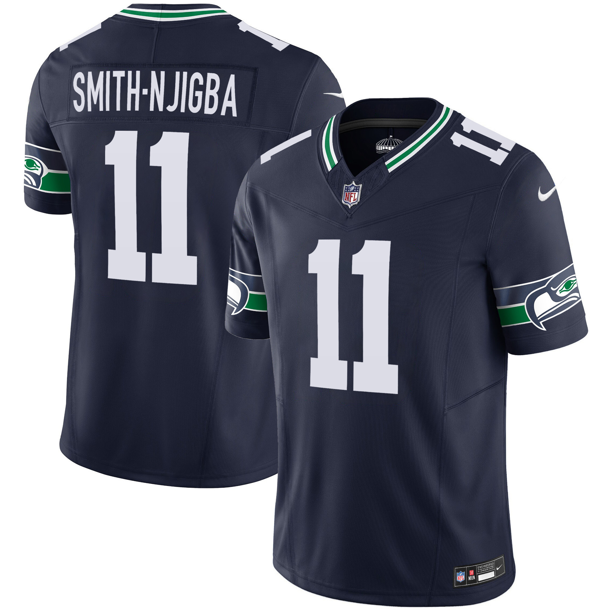 Seattle Seahawks Smith-Njigba Throwback Vapor Limited Jersey - All Stitched - Navy