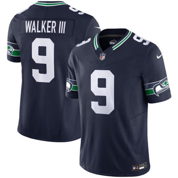 Seattle Seahawks Walker III Throwback Vapor Limited Jersey - All Stitched - Navy