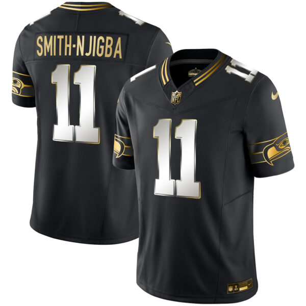 Seattle Seahawks Smith-Njigba Throwback Vapor Limited Jersey - All Stitched - Black Limited