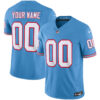 Tennessee Titans Throwback Limited Vapor Custom Jersey - All Stitched - Light Blue