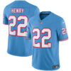 Tennessee Titans Derrick Henry Throwback Limited Vapor Jersey - All Stitched - Light Blue