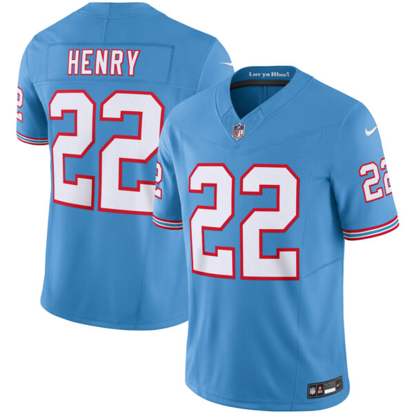 Tennessee Titans Derrick Henry Throwback Limited Vapor Jersey - All Stitched - Light Blue