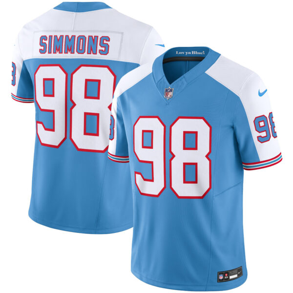 Tennessee Titans Jeffery Simmons Throwback Limited Vapor Jersey - All Stitched - Alternate
