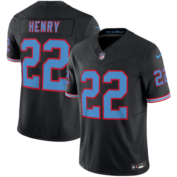 Tennessee Titans Derrick Henry Throwback Limited Vapor Jersey - All Stitched - Black
