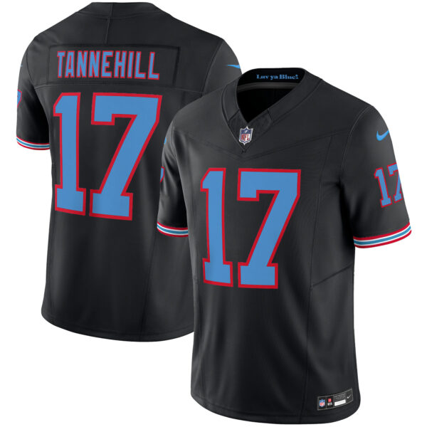 Tennessee Titans Ryan Tannehill Throwback Limited Vapor Jersey - All Stitched - Black