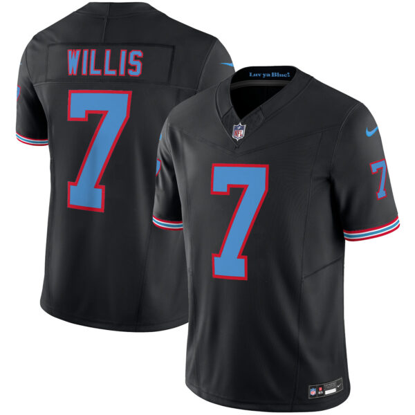 Tennessee Titans Malik Willis Throwback Limited Vapor Jersey - All Stitched - Black