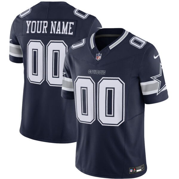 Dallas Cowboys Throwback Limited Vapor Custom Jersey - All Stitched - Navy