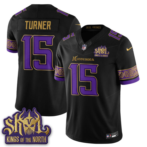 Minnesota Vikings Dallas Turner Fangear Warrior Skol Patch Limited Vapor Jersey - All Stitched - Valkyrie