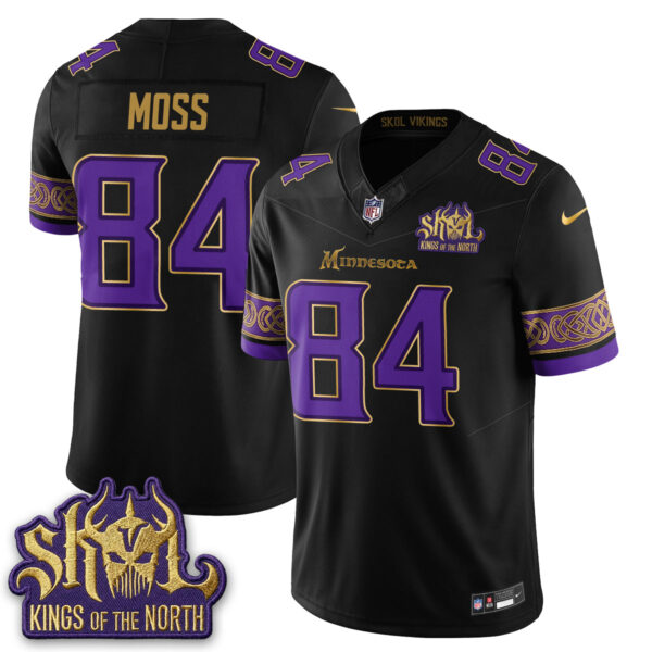 Minnesota Vikings Randy Moss Fangear Warrior Skol Patch Limited Vapor Jersey - All Stitched - Valkyrie