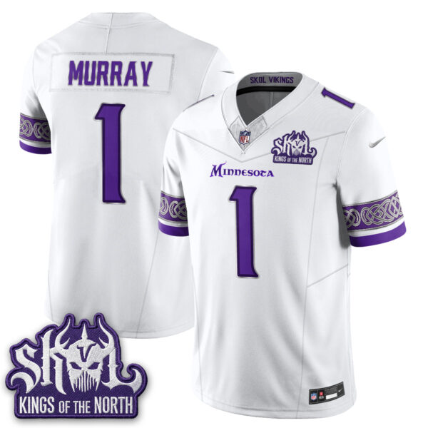 Minnesota Vikings Kyler Murray Fangear Warrior Skol Patch Limited Vapor Jersey - All Stitched - White