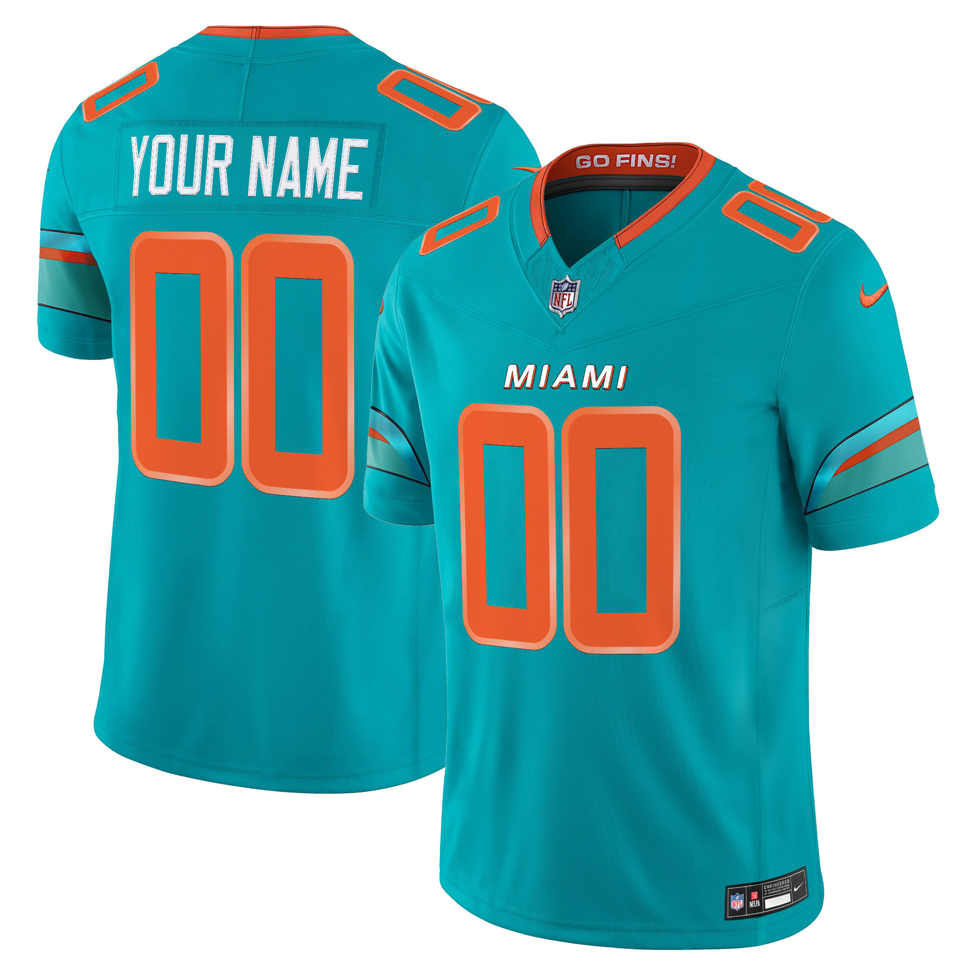 Miami Dolphins 2025 "Rivalries" Vapor Limited Custom Jersey - All Stitched - Aqua