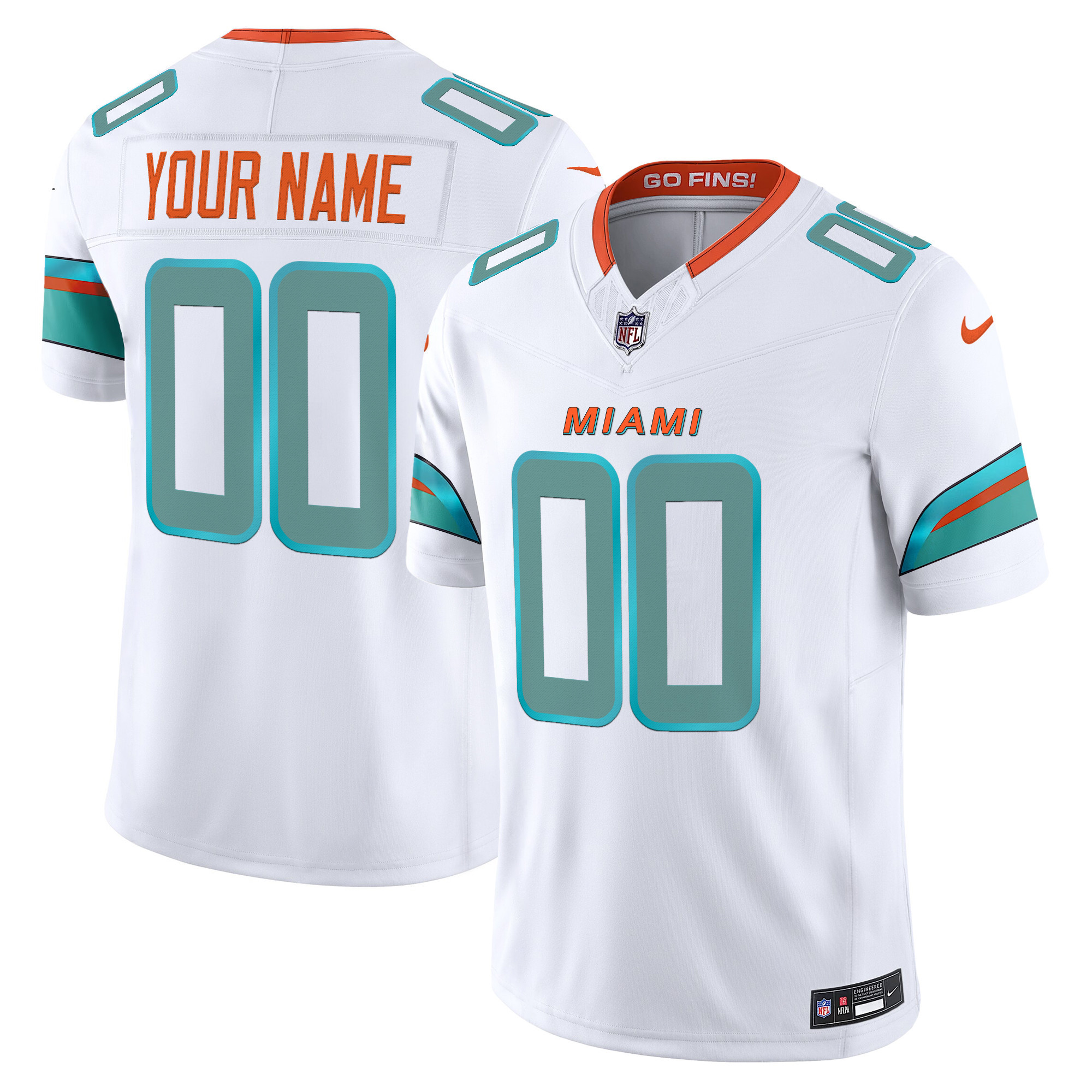 Miami Dolphins 2025 "Rivalries" Vapor Limited Custom Jersey - All Stitched - White