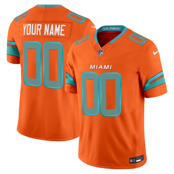 Miami Dolphins 2025 "Rivalries" Vapor Limited Custom Jersey - All Stitched - Orange