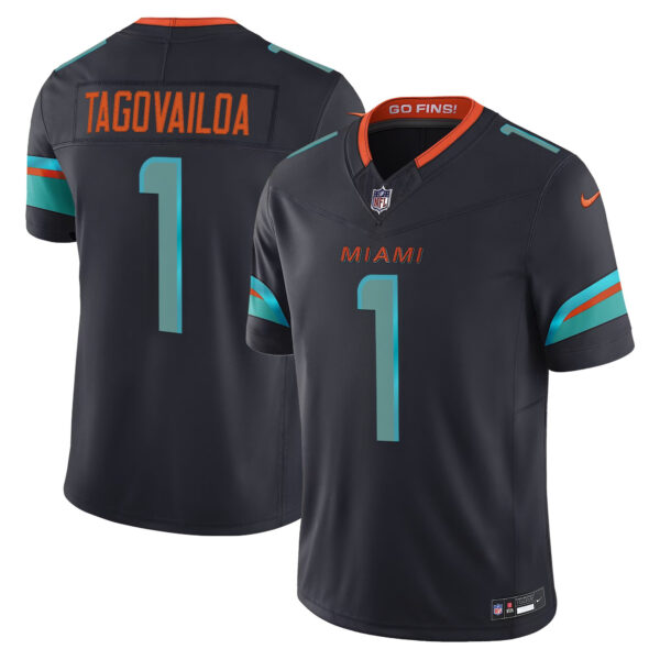 Miami Dolphins Tua Tagovailoa Rivalries Vapor Limited Jersey - All Stitched - Dark Waters