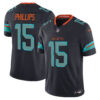 Miami Dolphins Jaelan Phillips Rivalries Vapor Limited Jersey - All Stitched - Dark Waters