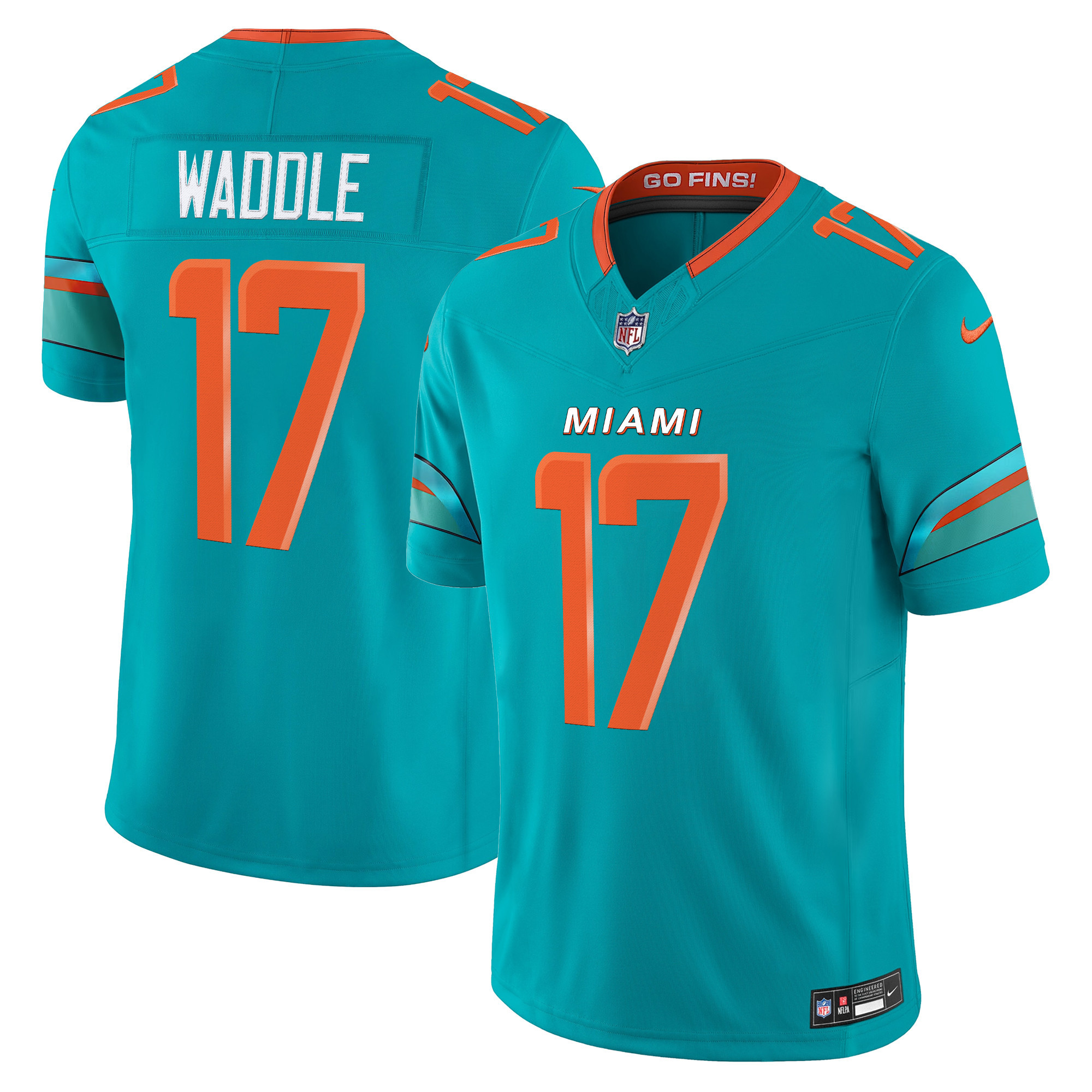 Miami Dolphins Jaylen Waddle Rivalries Vapor Limited Jersey - All Stitched - Aqua