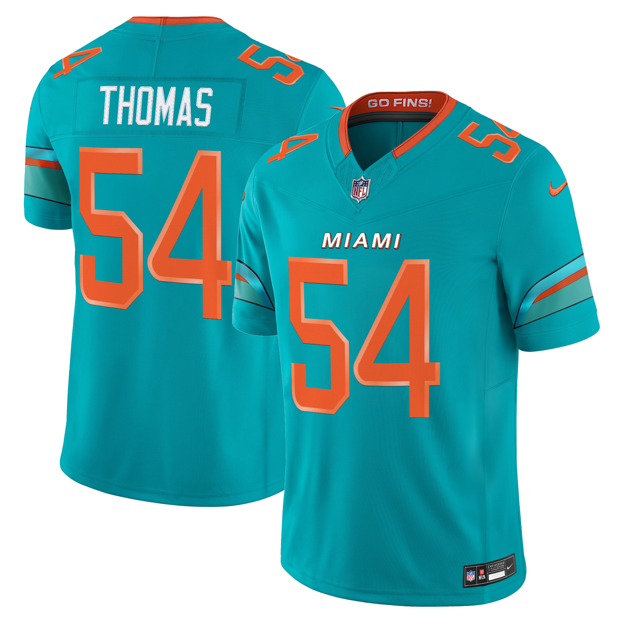 Miami Dolphins Zach Thomas Rivalries Vapor Limited Jersey - All Stitched - Aqua
