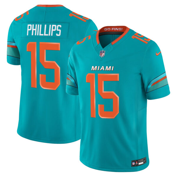 Miami Dolphins Jaelan Phillips Rivalries Vapor Limited Jersey - All Stitched - Aqua