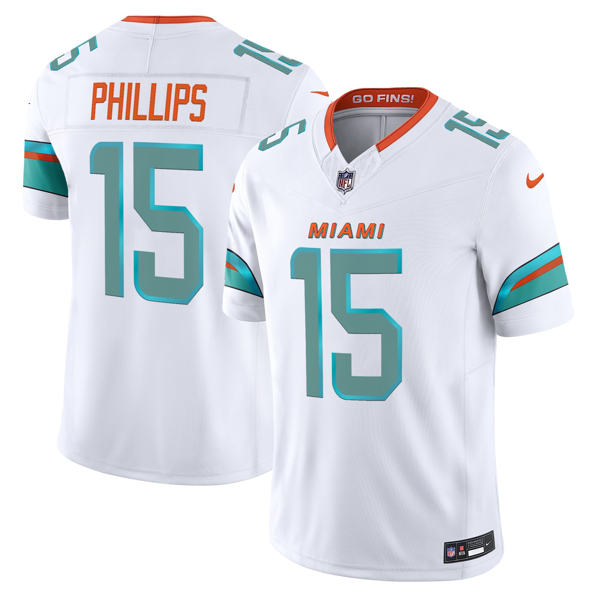 Miami Dolphins Jaelan Phillips Rivalries Vapor Limited Jersey - All Stitched - White