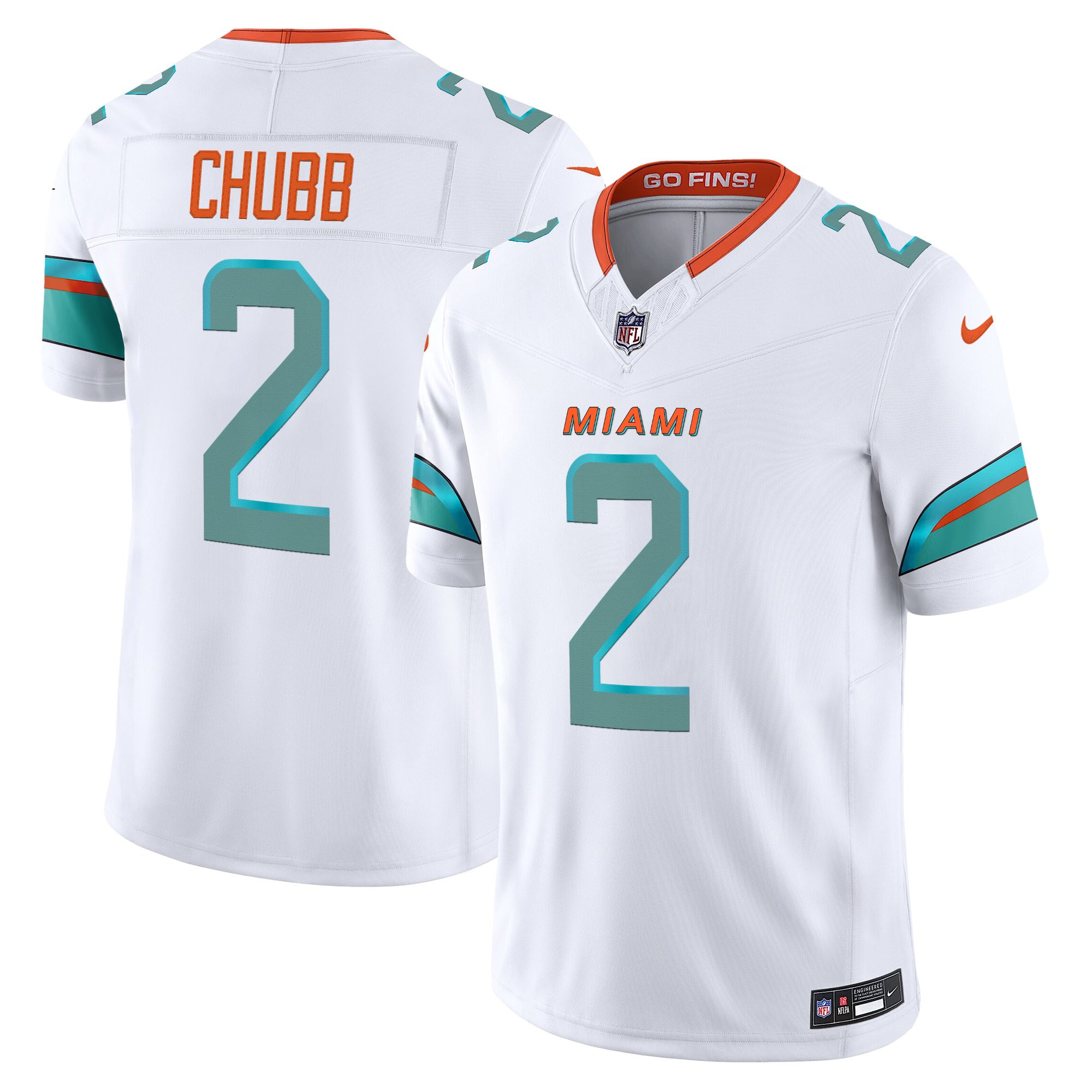 Miami Dolphins Bradley Chubb Rivalries Vapor Limited Jersey - All Stitched - White