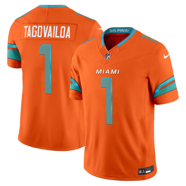 Miami Dolphins Tua Tagovailoa Rivalries Vapor Limited Jersey - All Stitched - Orange