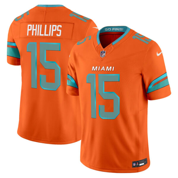 Miami Dolphins Jaelan Phillips Rivalries Vapor Limited Jersey - All Stitched - Orange