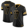 Miami Dolphins Jaylen Waddle 2025 Rivalries Gold Vapor Limited Jersey - All Stitched - Black Gold